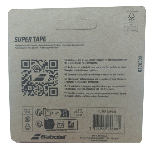 Info of Babolat tape protective packaging on a white background