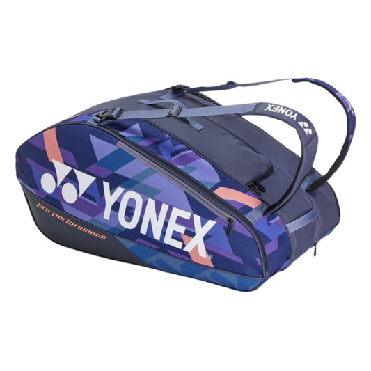 Yonex tennis bag with colorful design on a white background