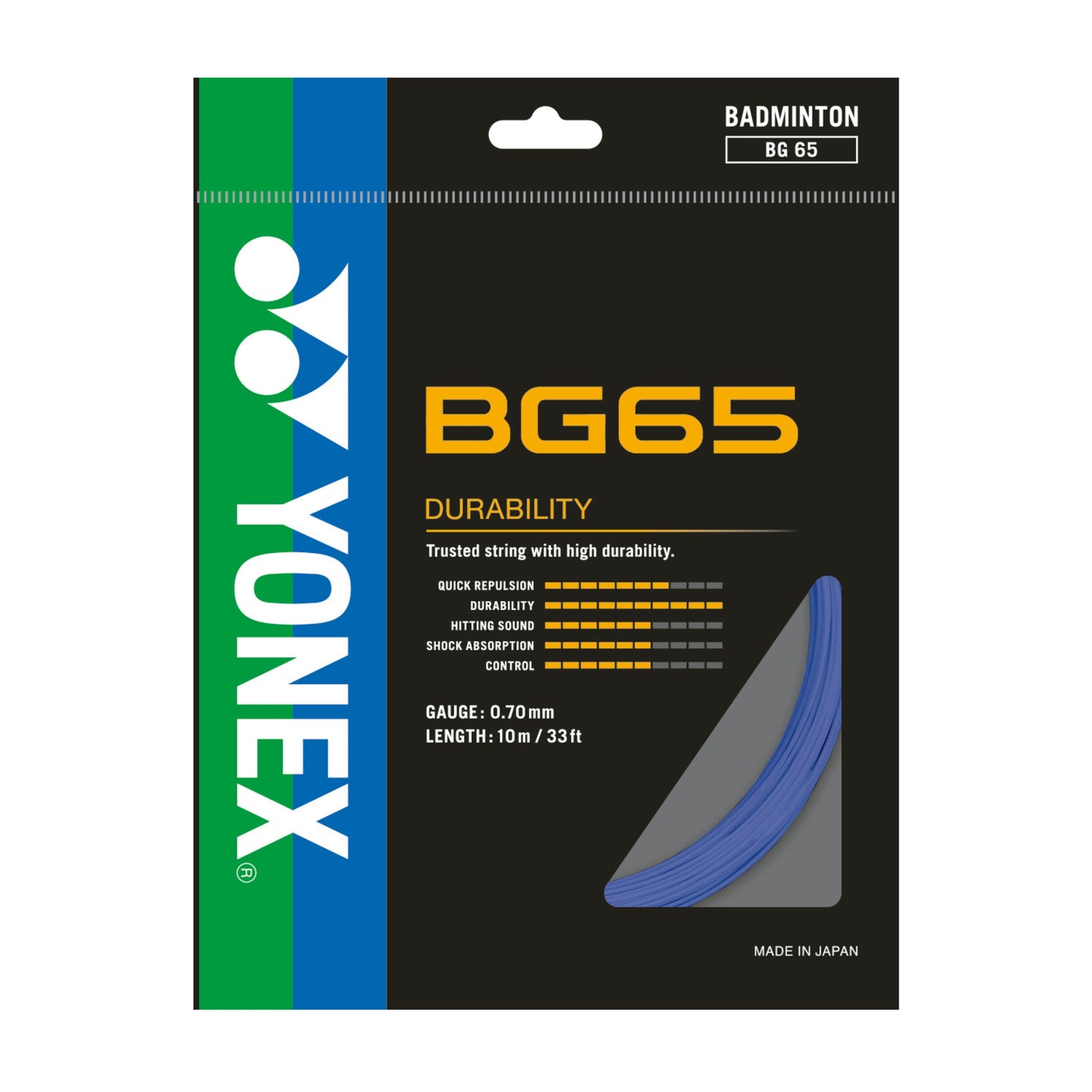YONEX STRING BMT BG65 22G 0.70MM LAV SET