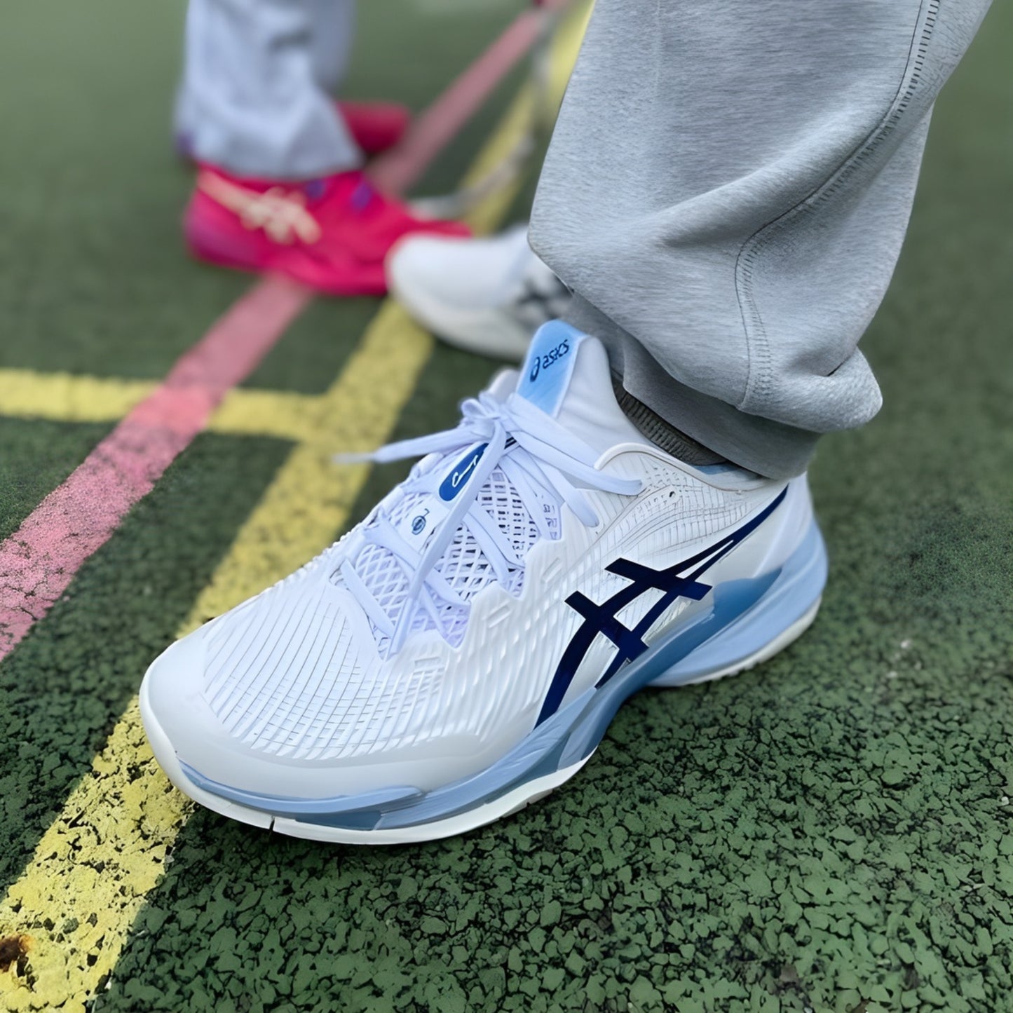 ASICS SHOE COURT NOVAK FF 3 MN WHITE/TUNA BLUE (AW25)