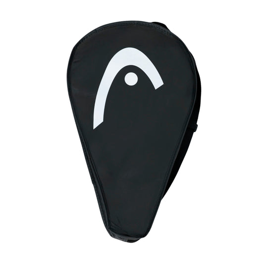Black paddle cover with 'HEAD PADEL' branding on a white background