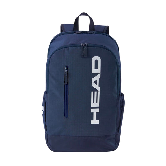 Navy blue backpack with 'HEAD' logo on a white background