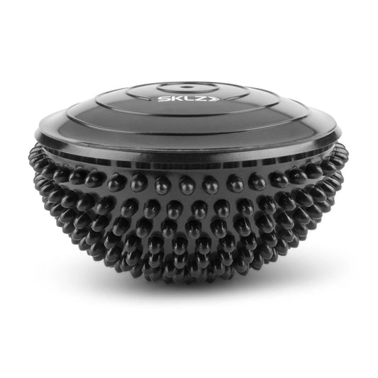 Two balance pod balls with a textured surface on a white background