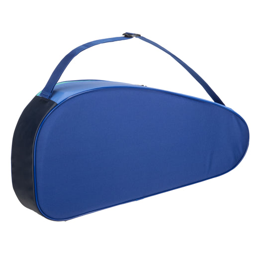 Blue Yonex racket bag on a white background