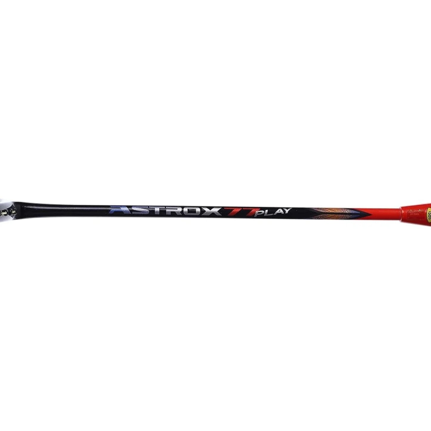 Orange Yonex badminton racket on a white background