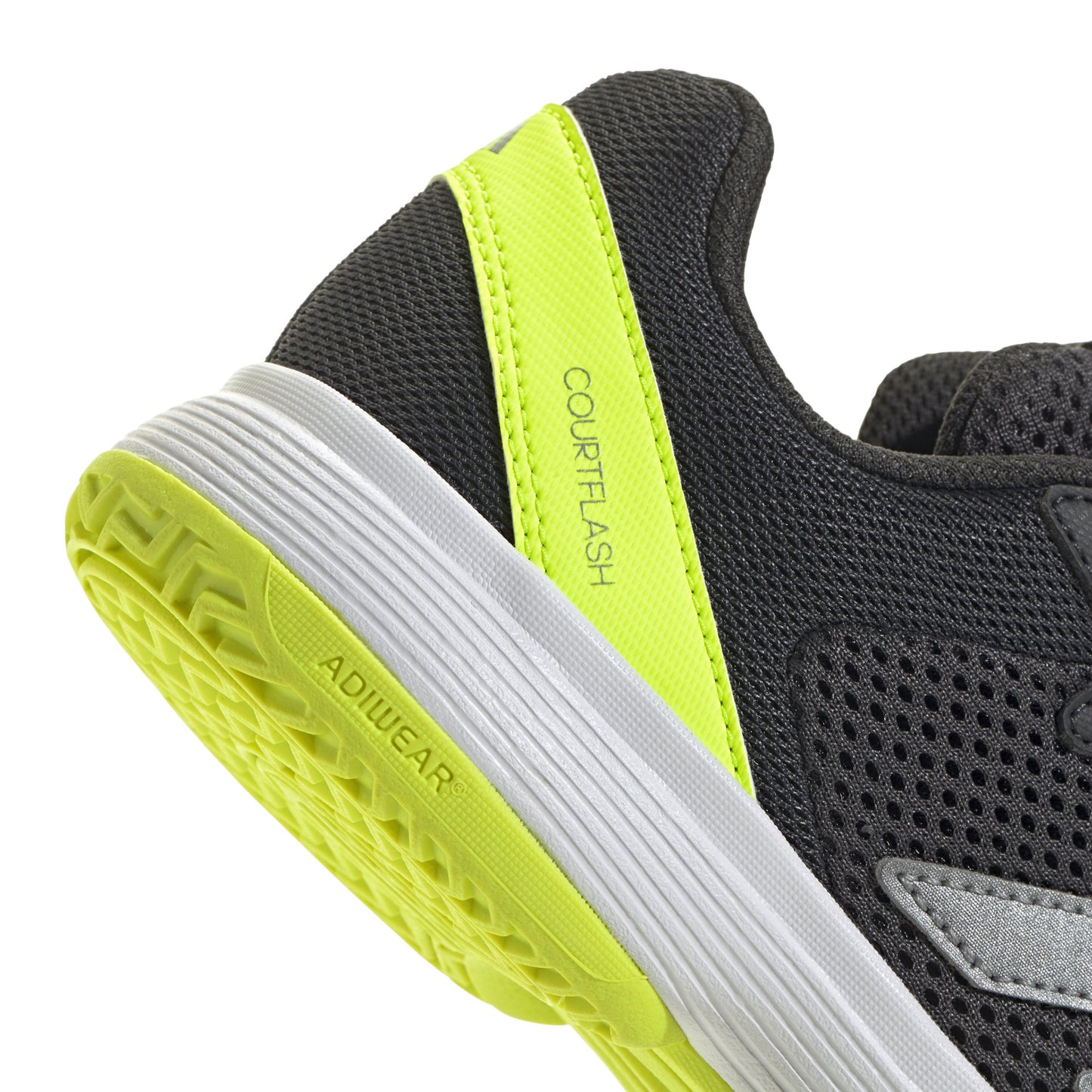 ADIDAS SHOE COURTFLASH KID BLACK/LUCID LEMON (SS25)