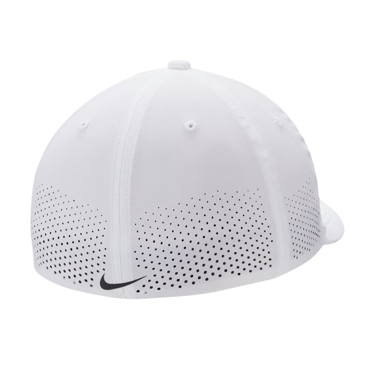 White Nike back of the cap with black logo at the bottom