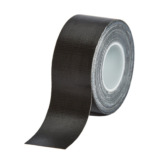 Roll of black Tourna tape on a white background