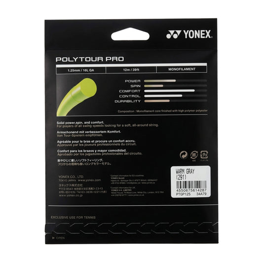Yonex string Polytour Pro Comfort packaging on a white background