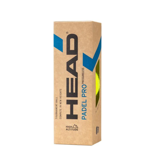 HEAD Padel Pro pressureless tennis ball packaging on a white background