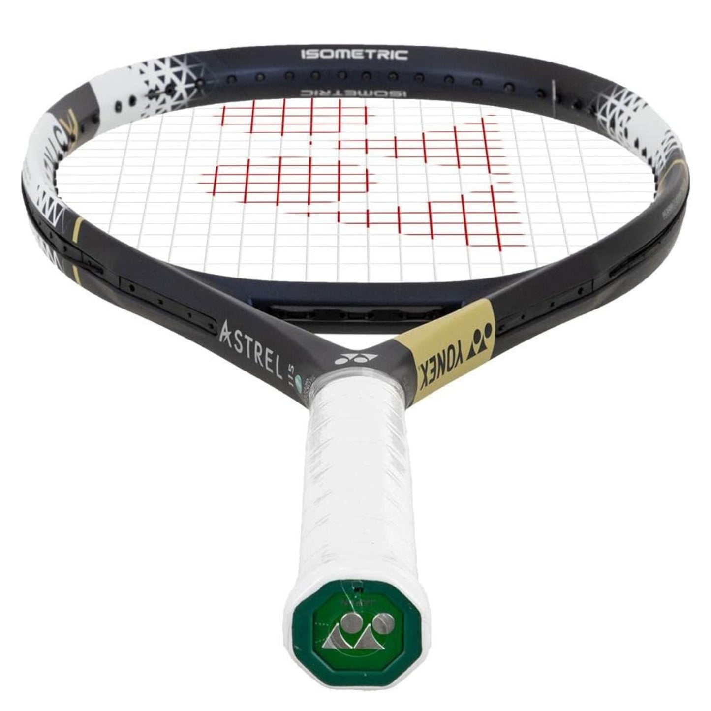 Tennis racket with visible branding on a white background