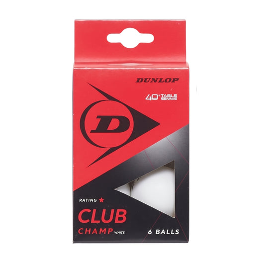 DUNLOP BALL TABLE TENNIS CLUB CHAMP 40+ WHT (6)