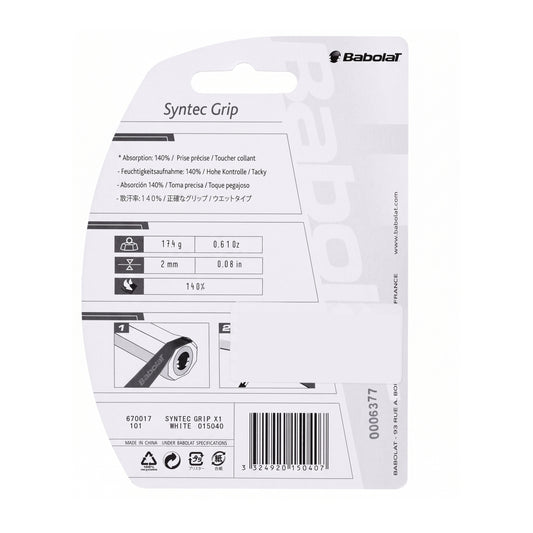 BABOLAT GRIP REPLACEMENT SYNTEC PRO WHITE (TBD)