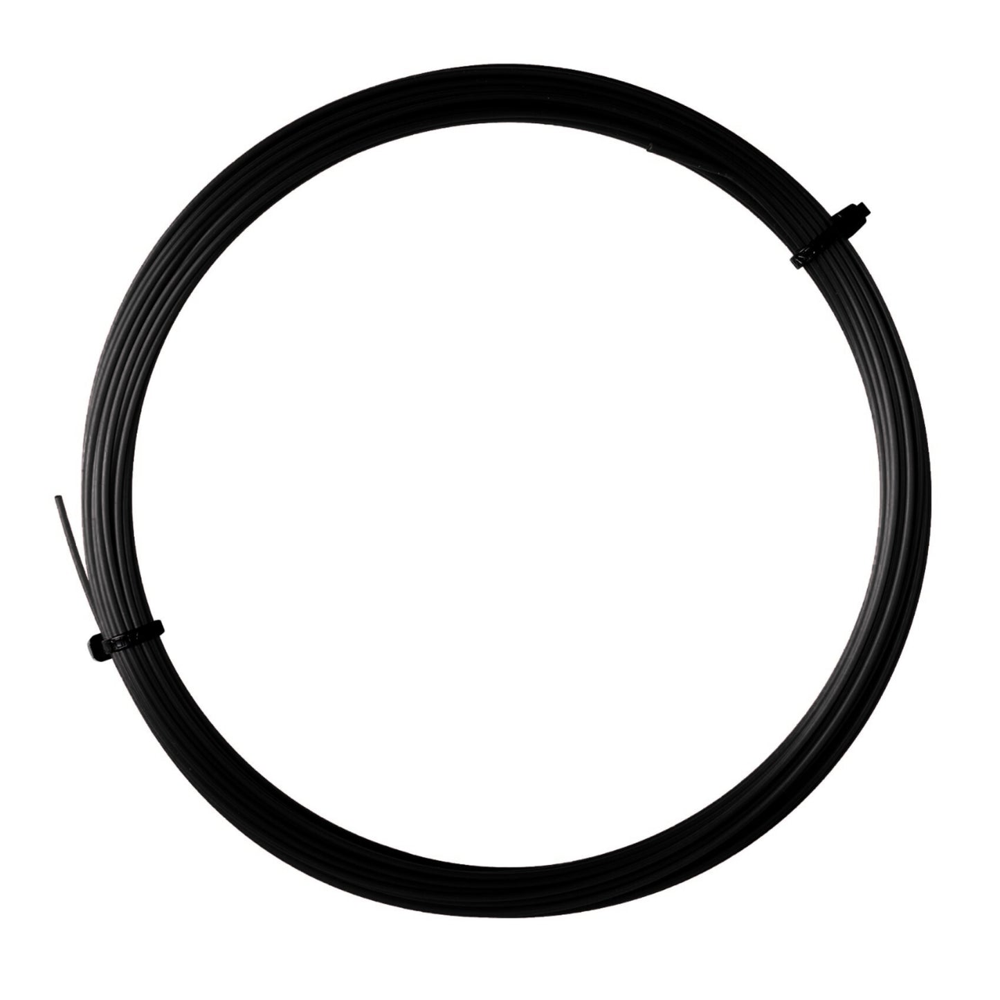Black string on a white background