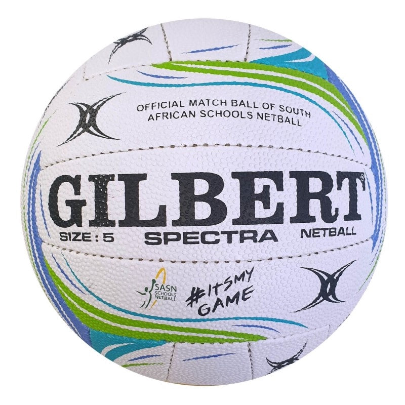 GILBERT BALL NETBALL SPECTRA GSA SCHOOL WHT/GRN