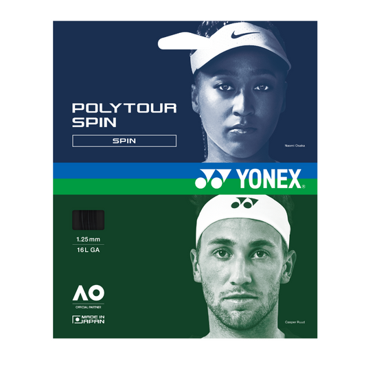 YONEX STRING POLYTOUR SPIN 1.25MM 16L BLK SET