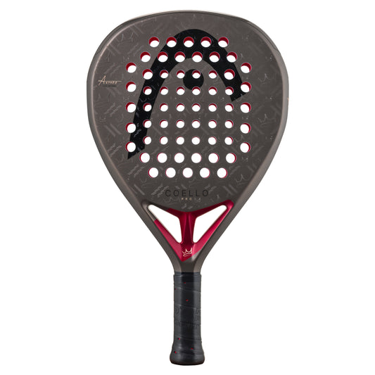 Padel racket with a brand logo on a white background