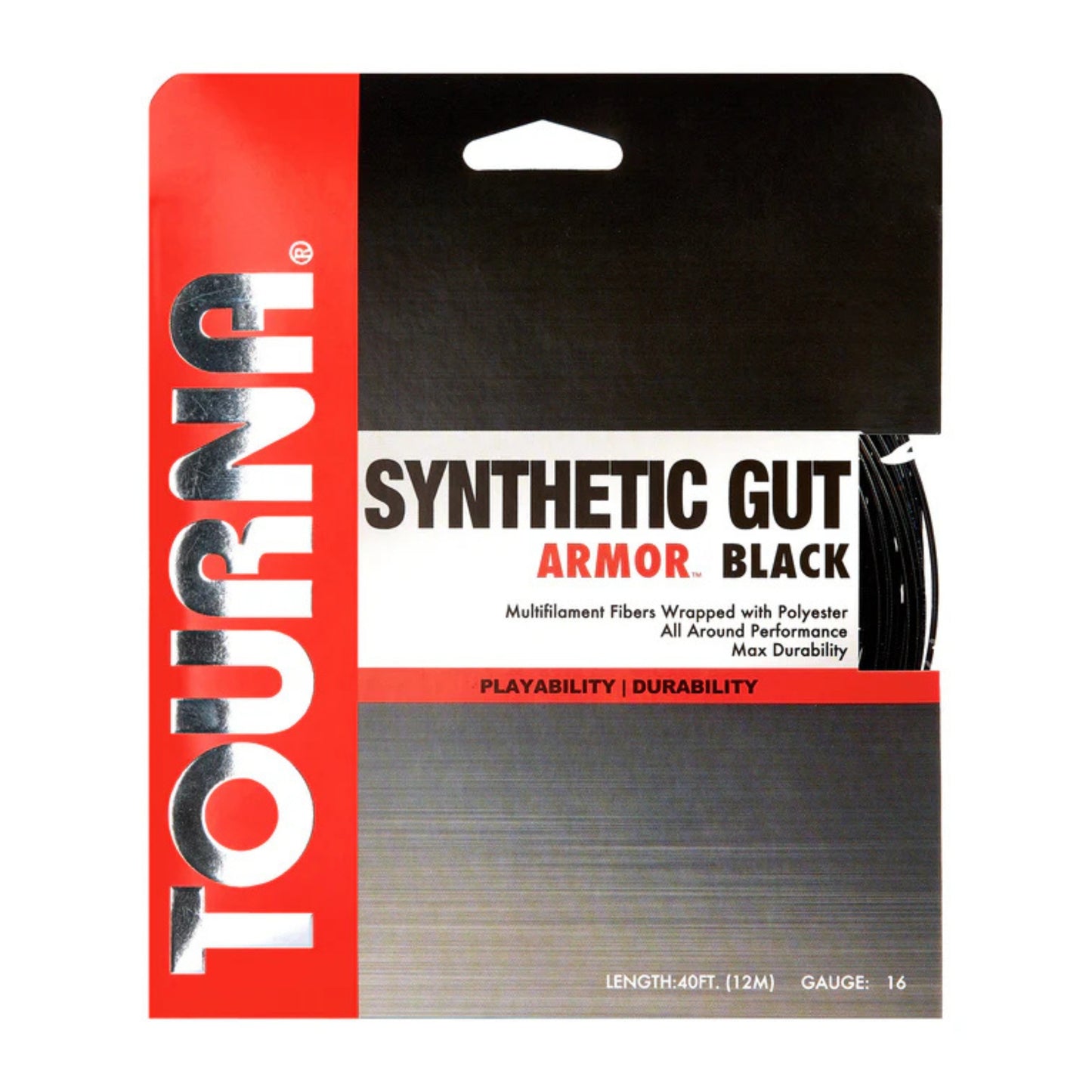 TOURNA STRING SYNTHETIC GUT ARMOR BLK 16G SET