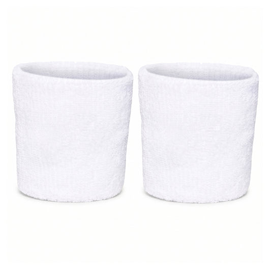 Two white sweatbands on a white background