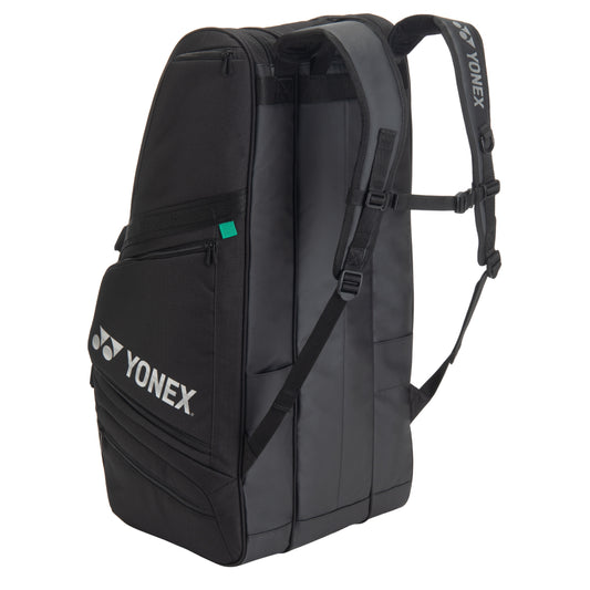 Black Yonex backpack on a white background