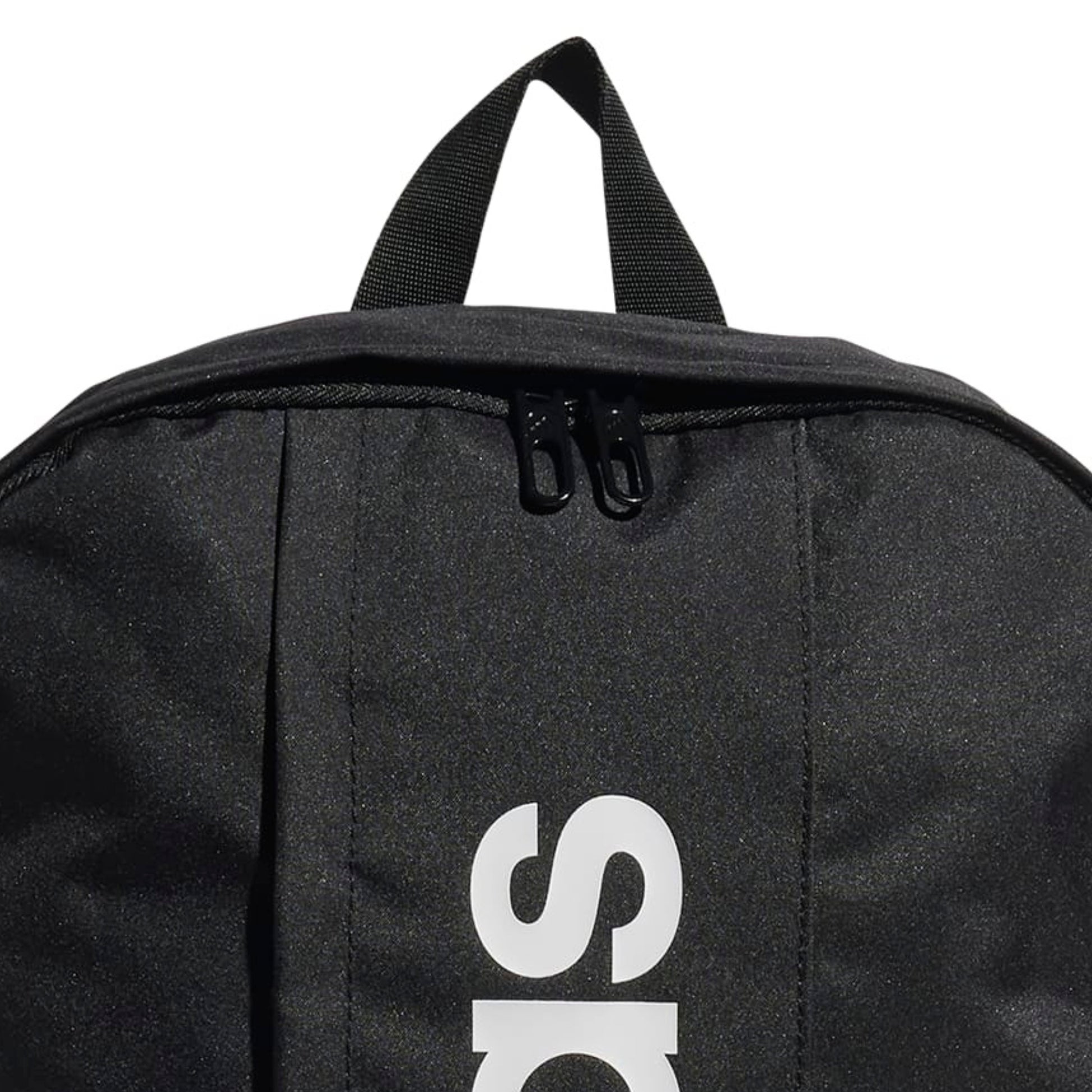 adidas black canvas logo backpack ADIDAS BAG BACKPACK LINEAR BLACK/WHITE (AW25) – Baseline Racquets