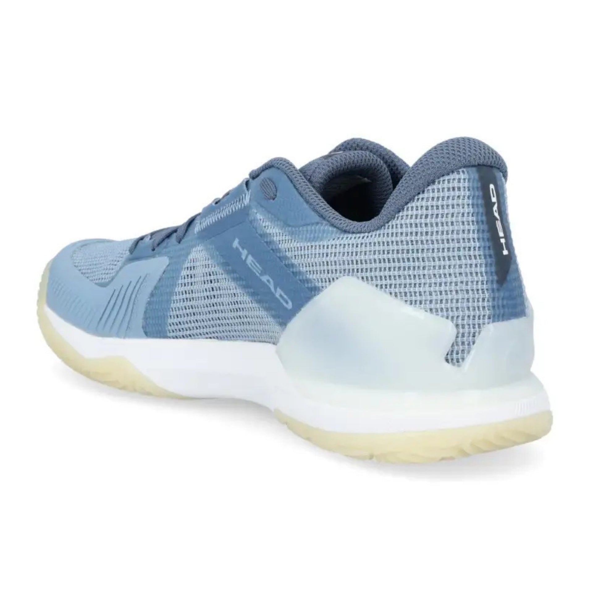 Blue Head padel shoe with a white logo on a white background