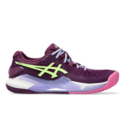 ASICS SHOE G-RESOLUTION 9 PADEL WN DEEP MAUVE/LIME GREEN (AW24)