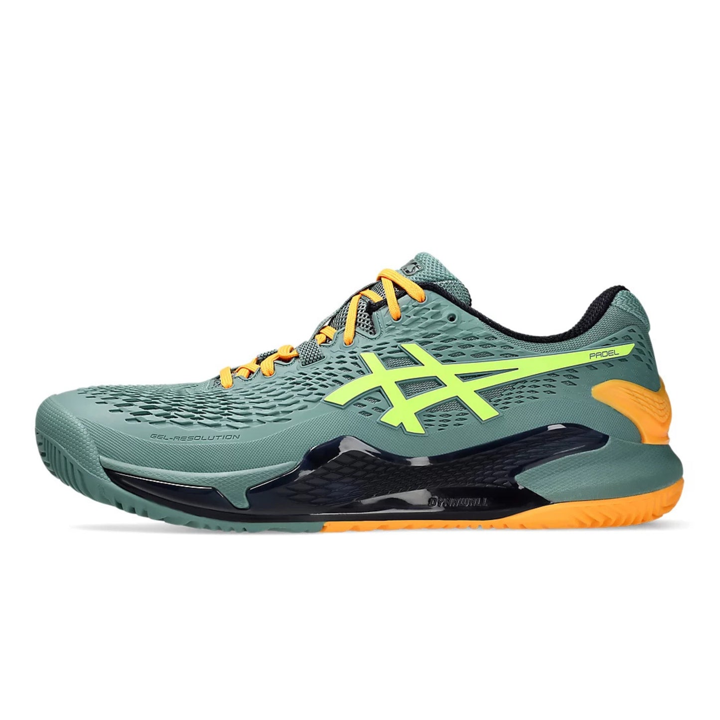 ASICS SHOE G-RESOLUTION 9 PADEL MN CELADON/SAFETY YELLOW (AW24)