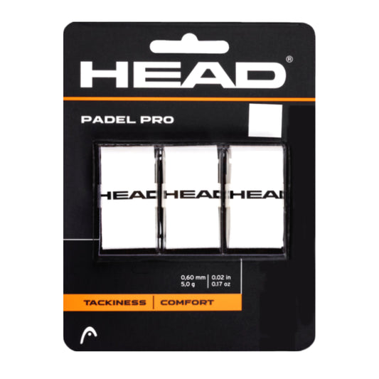 Pack of white Head Padel Pro grip with black packaging