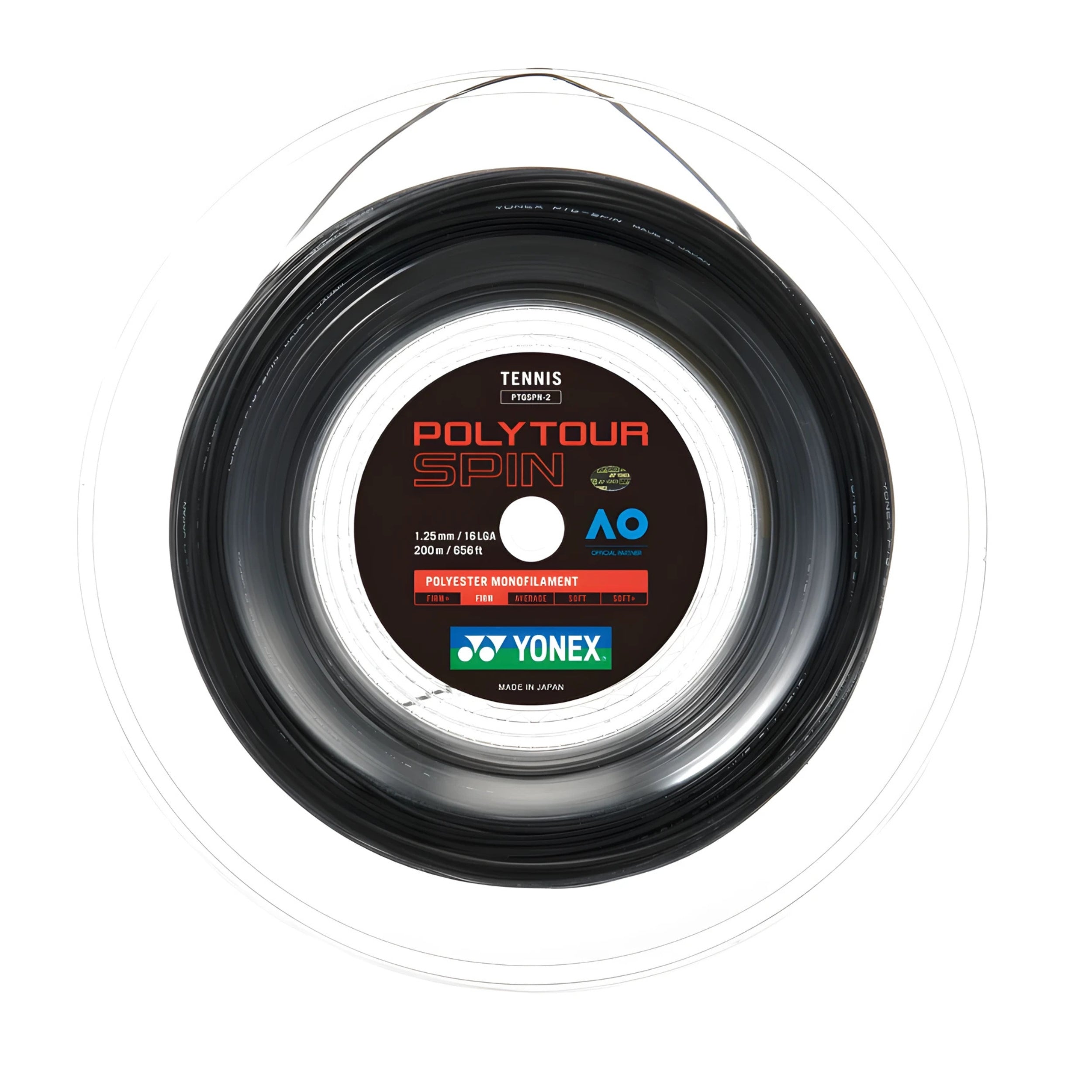 String Strike YONEX STRING POLYTOUR STRIKE 1.25MM 16G BLK REEL – Baseline Racquets