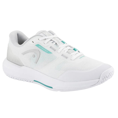 White Head tennis shoe with teal accents on a white background