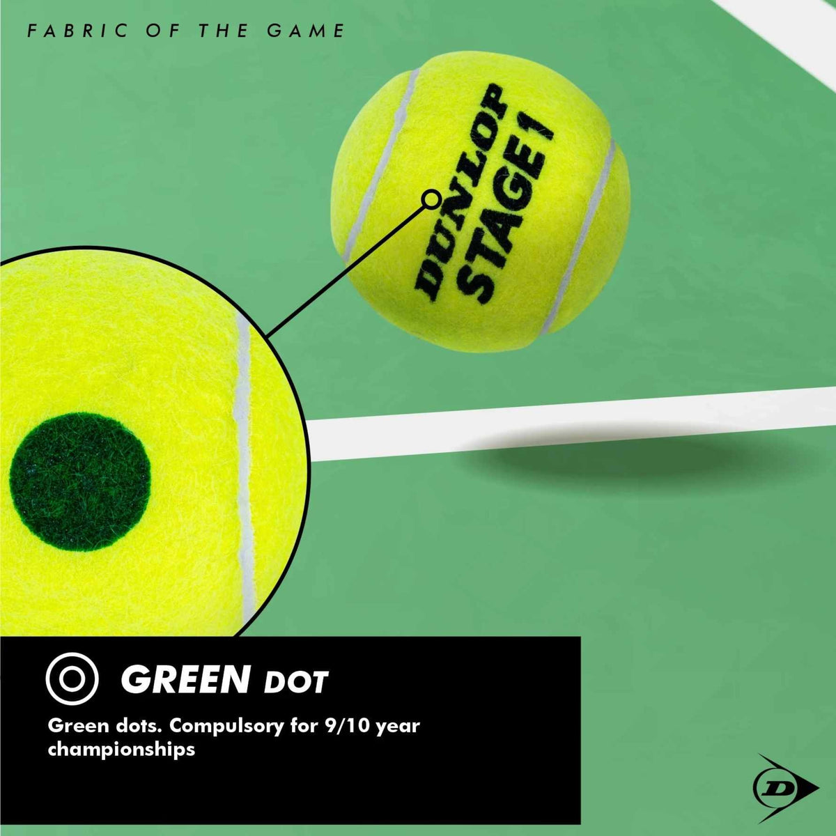DUNLOP BALL TENNIS STAGE 1 GREEN / CAN (3)