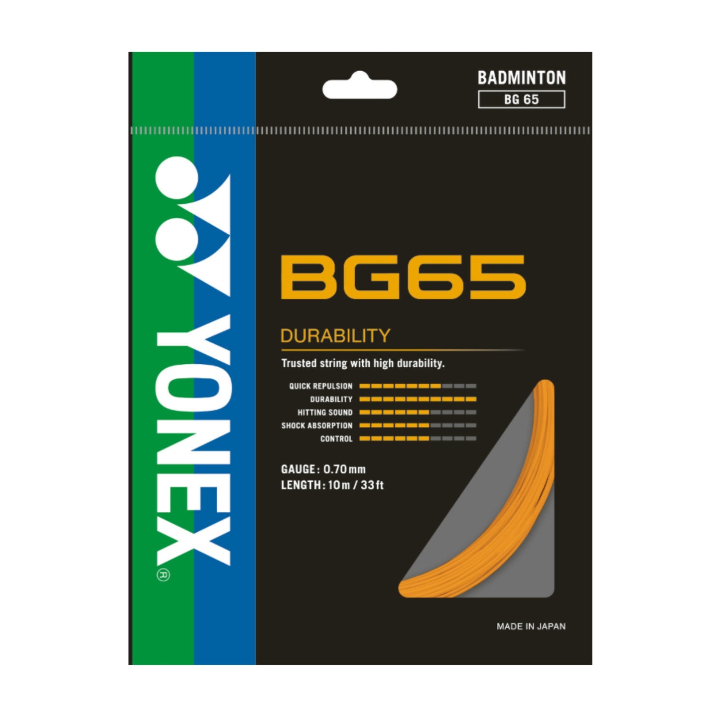 YONEX STRING BMT BG65 22G 0.70MM ORG SET