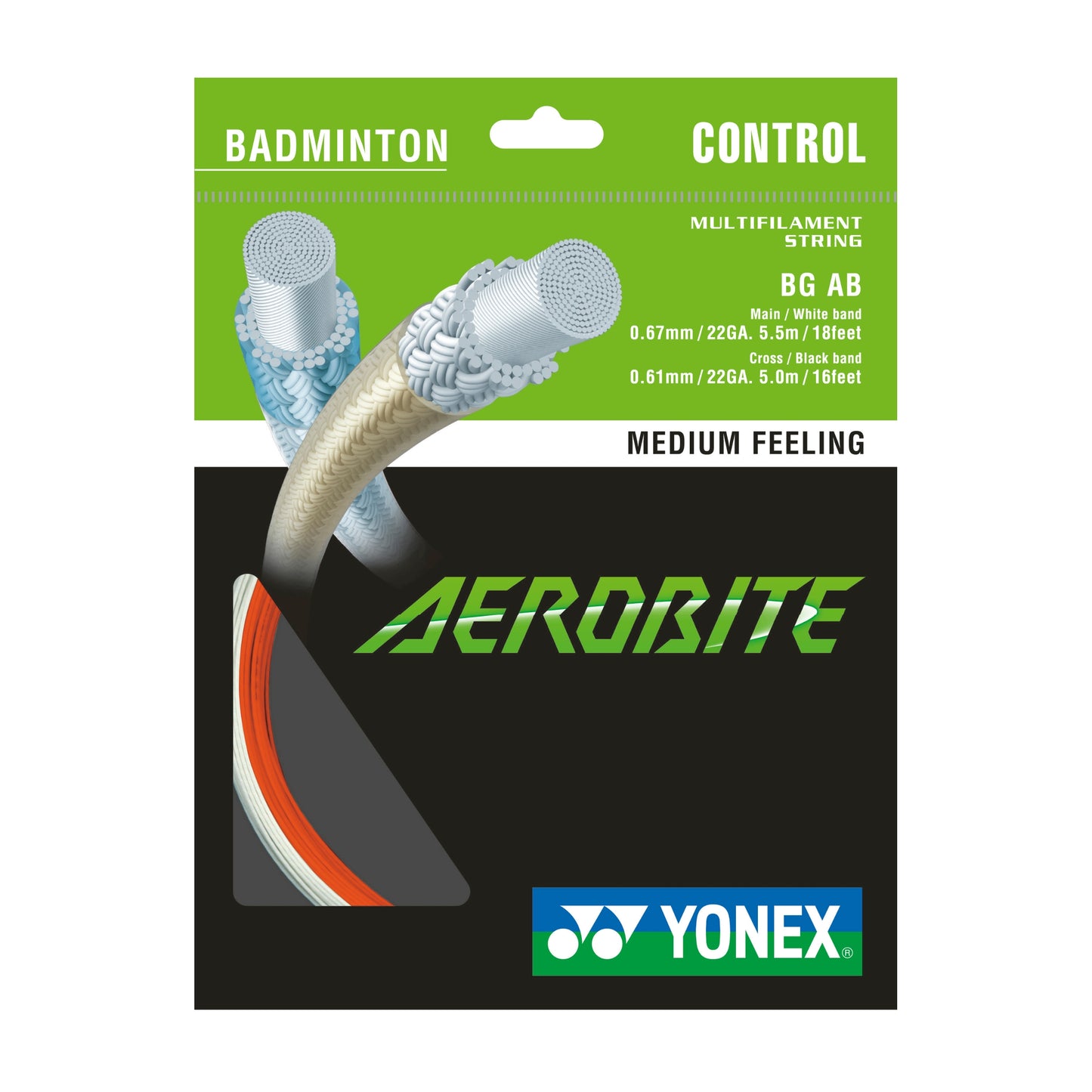 YONEX STRING BMT AEROBITE 22G WHT/RED SET