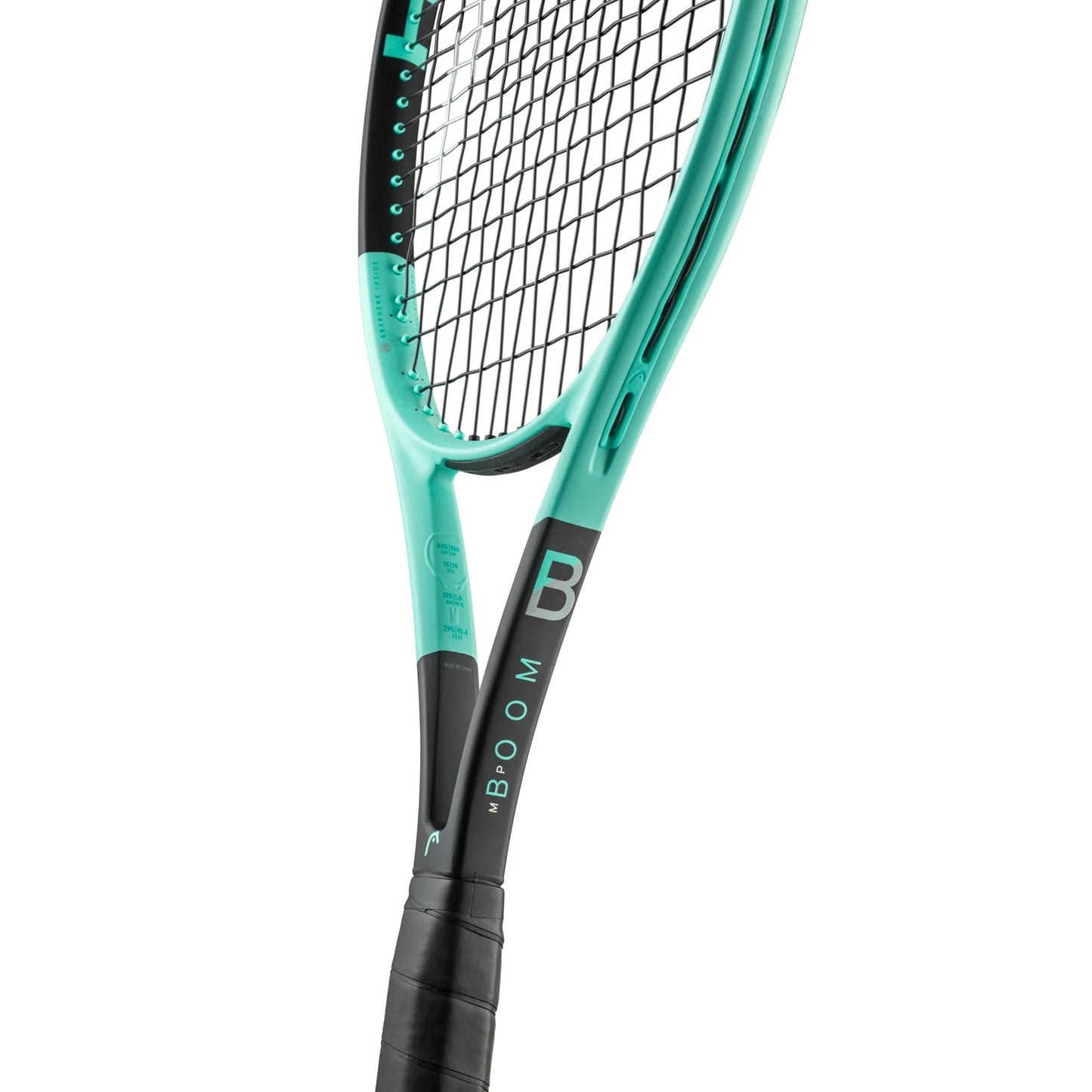 Teal Head tennis racket with black accents on a white background