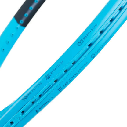 Blue Head tennis racket frame with technology on a white background