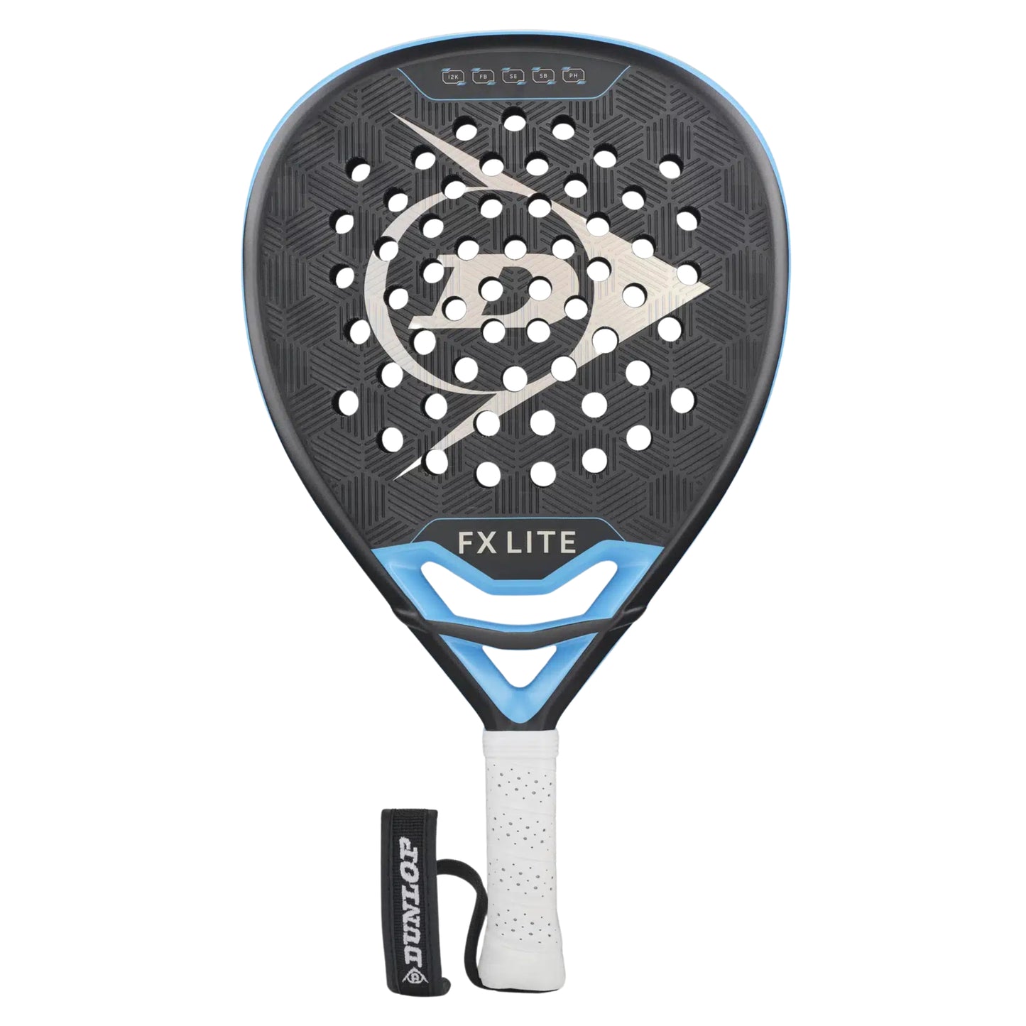 Dunlop Padel racket with brand logo on a white background