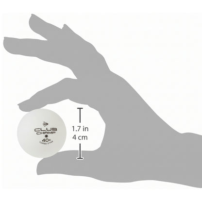 DUNLOP BALL TABLE TENNIS CLUB CHAMP 40+ WHT (6)