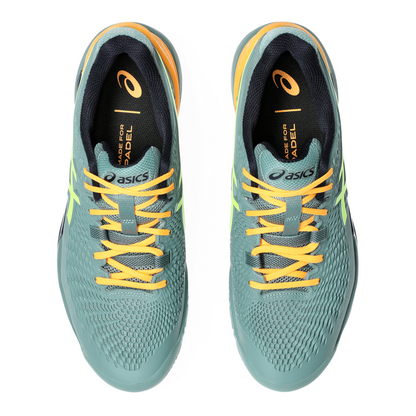ASICS SHOE G-RESOLUTION 9 PADEL MN CELADON/SAFETY YELLOW (AW24)