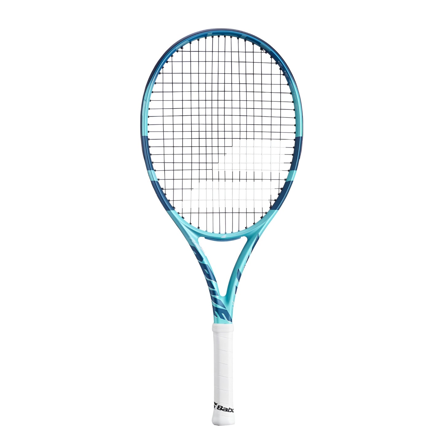 Teal and Navy Babolat racket with a white handle