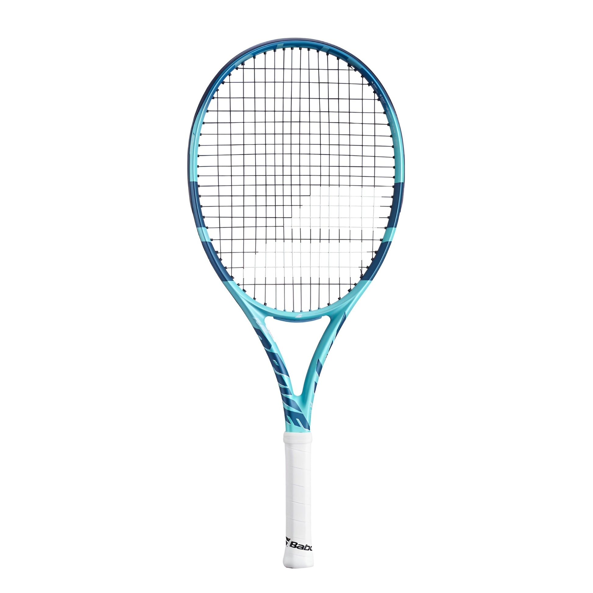 Teal and Navy Babolat racket with a white handle
