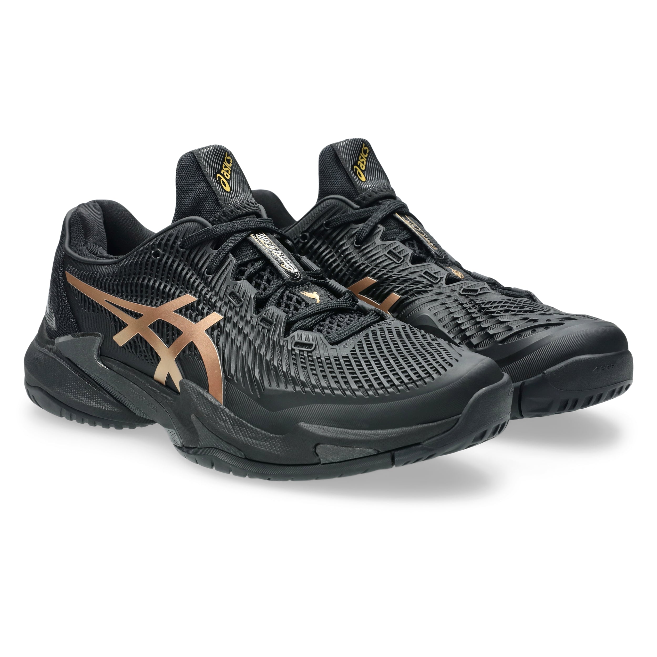 aSICSWARKING 黒　23cm　3E ASICS SHOE COURT NOVAK FF 3 NIGHT ENERGY MN BLACK/PRISM GOLD (SS26