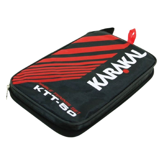 Black and red Karakal tennis bat bag with visible branding on a white background