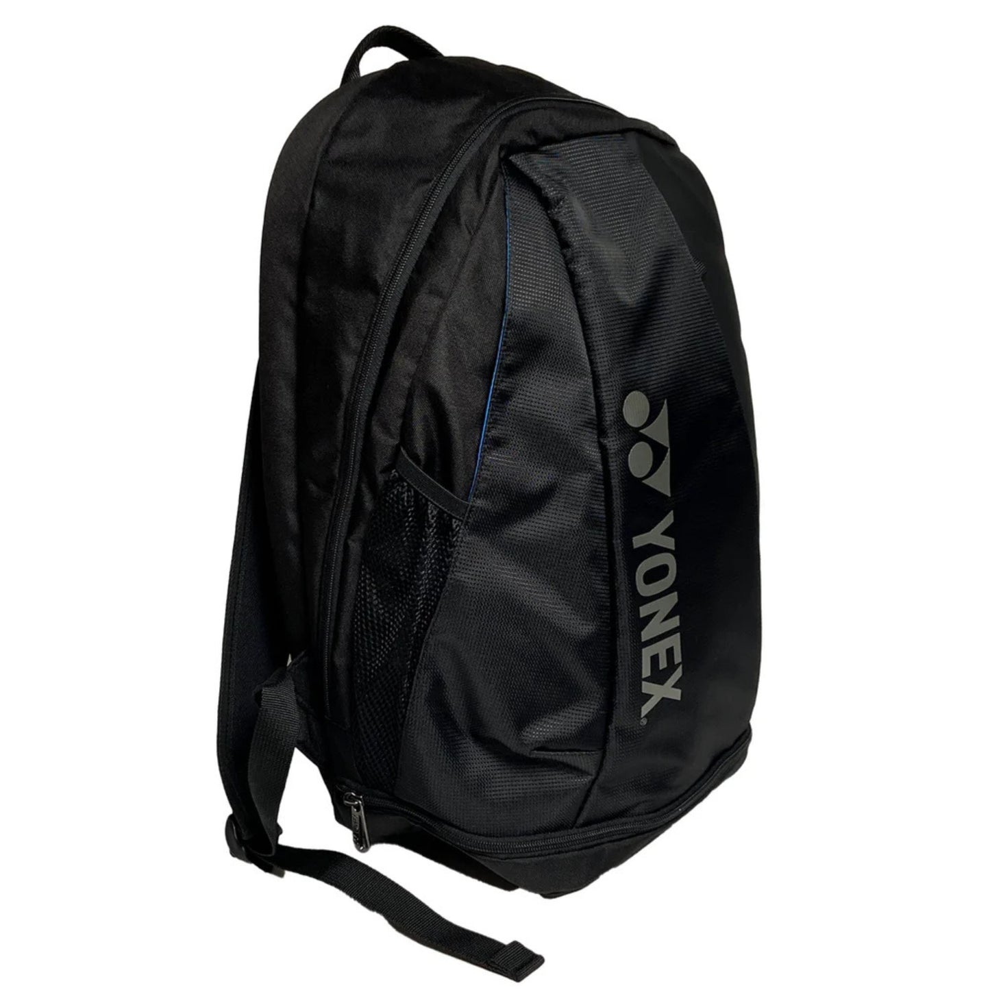 Black backpack with Yonex logo on a white background
