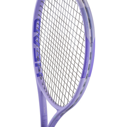 Purple tennis racket with head logo on a white background