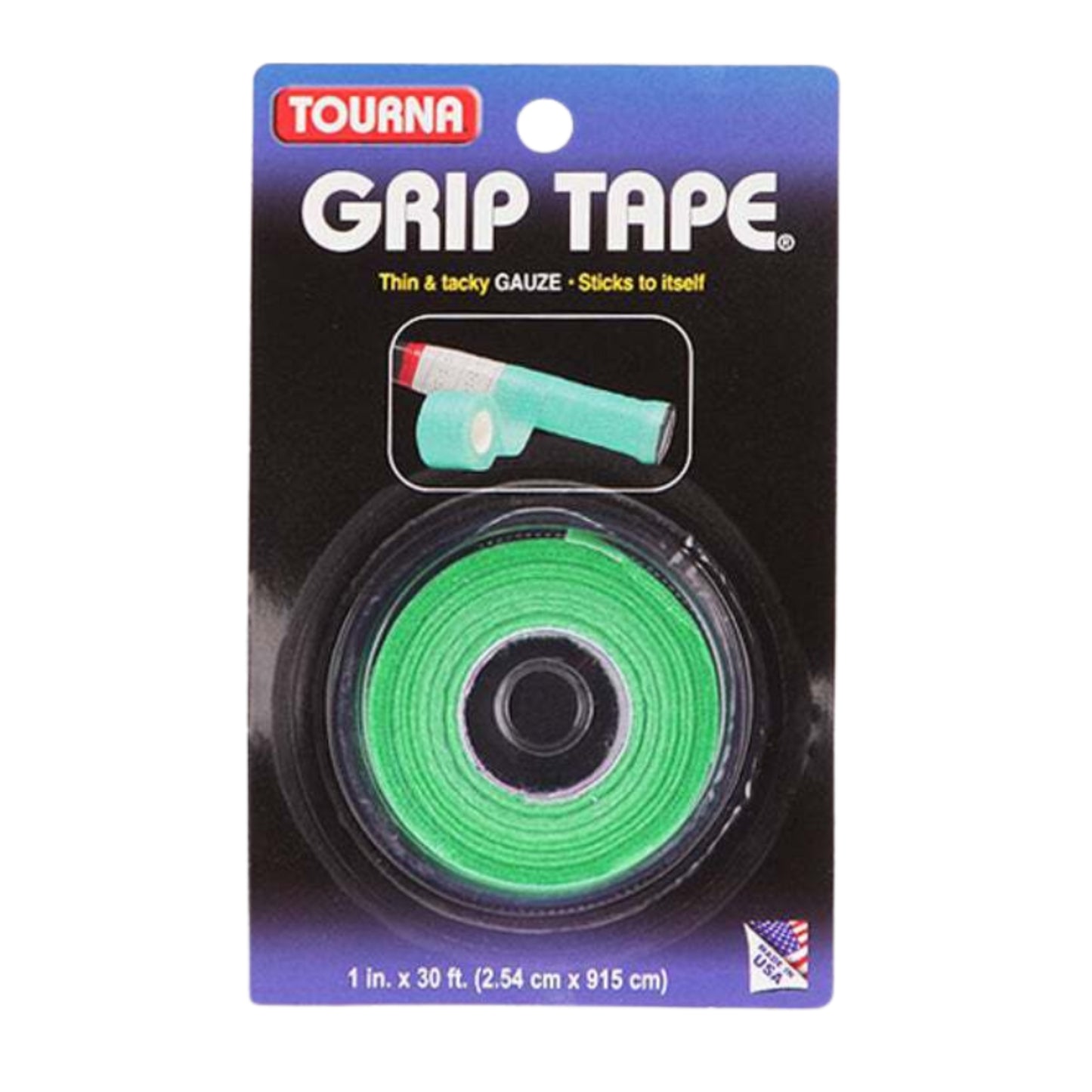Packaged green grip tape with Tourna branding on a white background