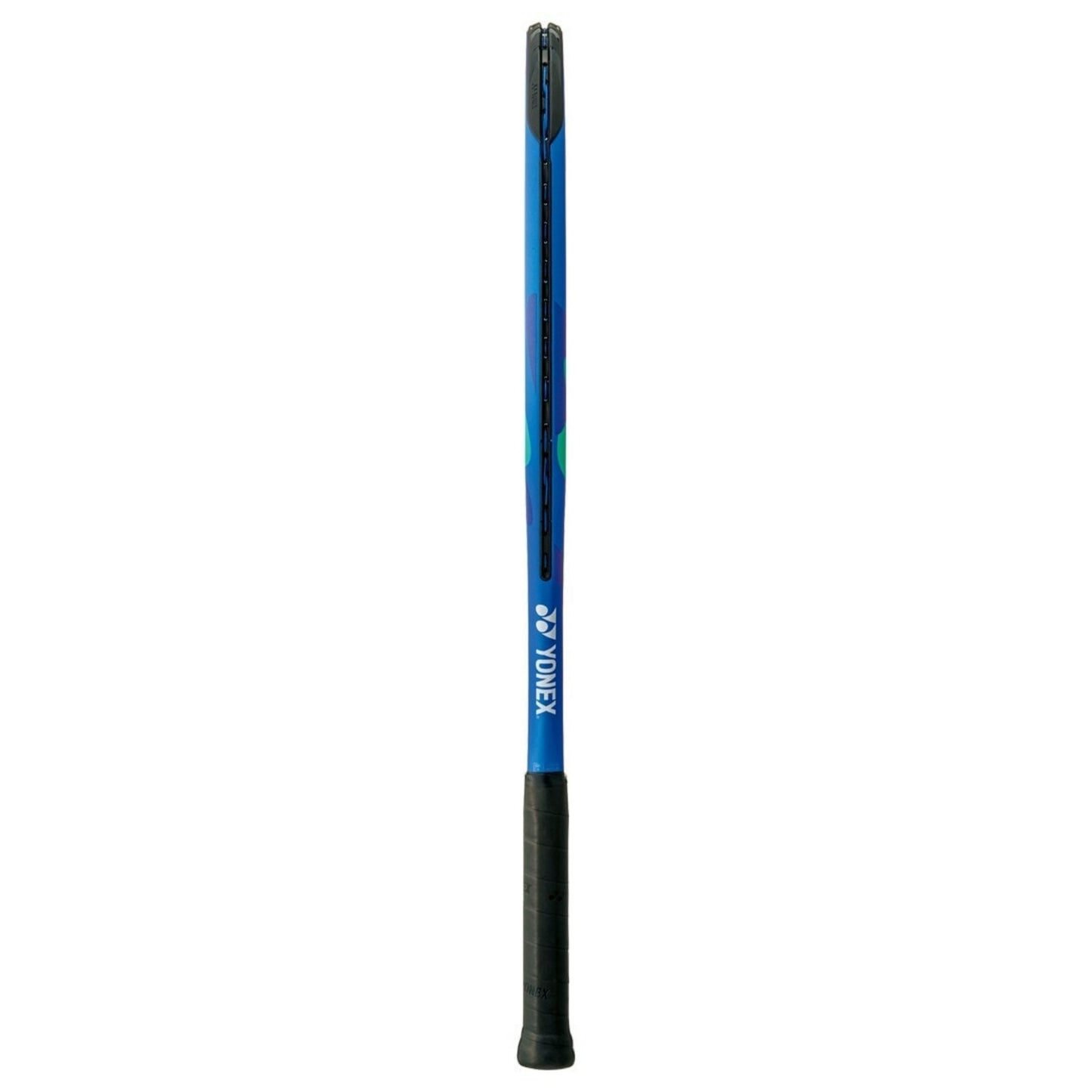 Blue Yonex Ezone Racket on a whte background