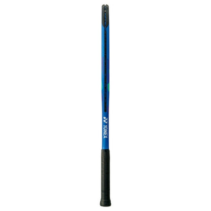 Blue Yonex Ezone Racket on a whte background