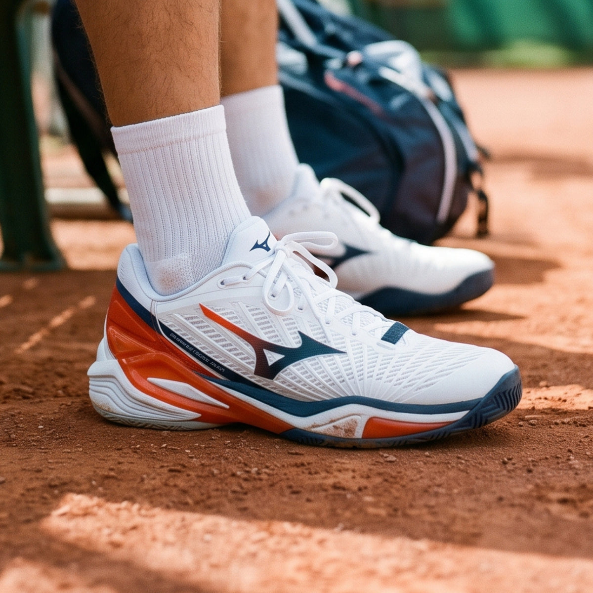 MIZUNO SHOE NEO ACE MN WHITE/BLUE INSIGNIA/ORANGE (AW26)