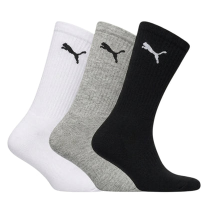 PUMA SOCK CREW LOGO BLACK/GREY/WHITE (3)